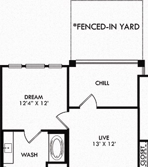 The Brushy Creek 3D. 3 bedroom apartment with Fenced-in Yard. Kitchen with island open to living/dining rooms. 2 full bathrooms. Walk-in closets. Patio/balcony.